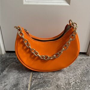 Orange Chain Shoulder Bag